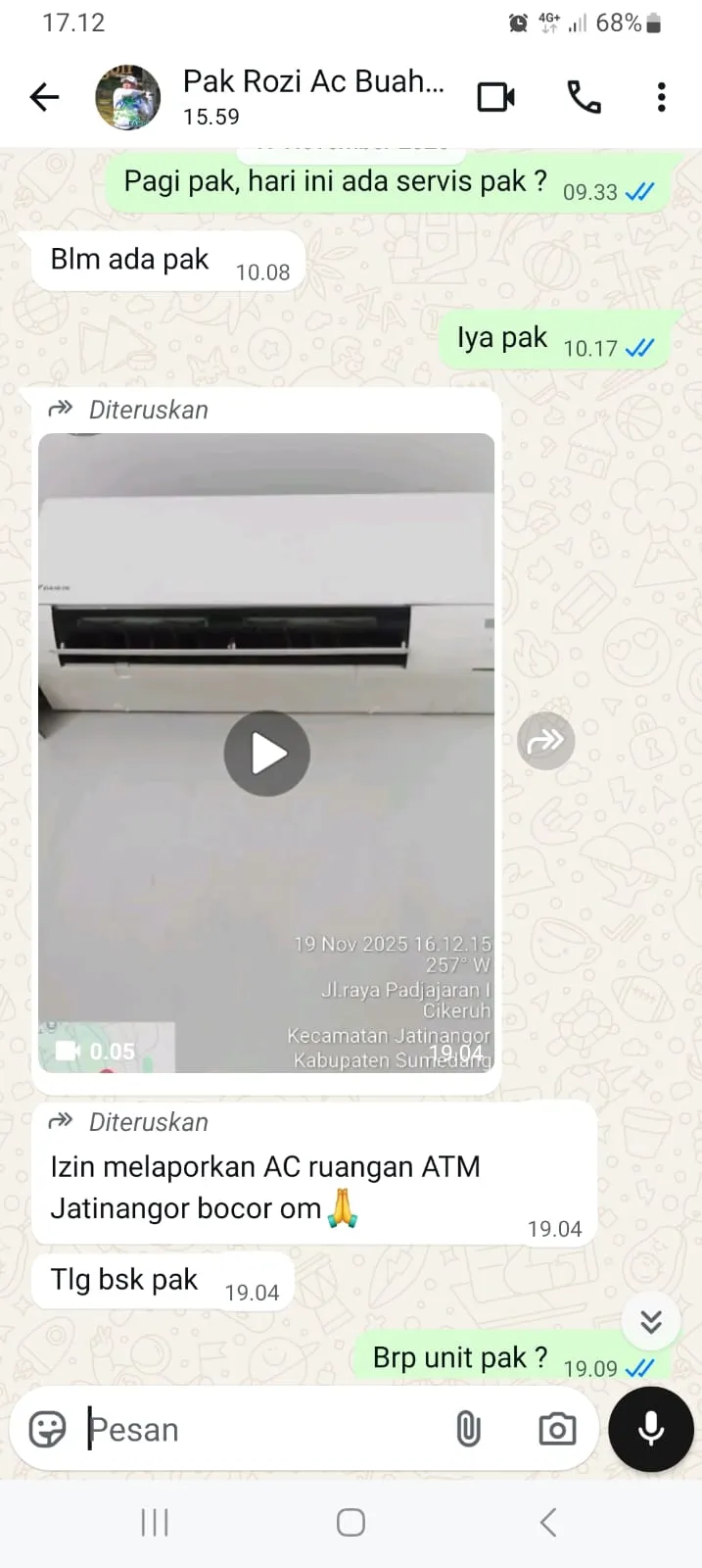 Testimoni WA pelayanan rutin klinik